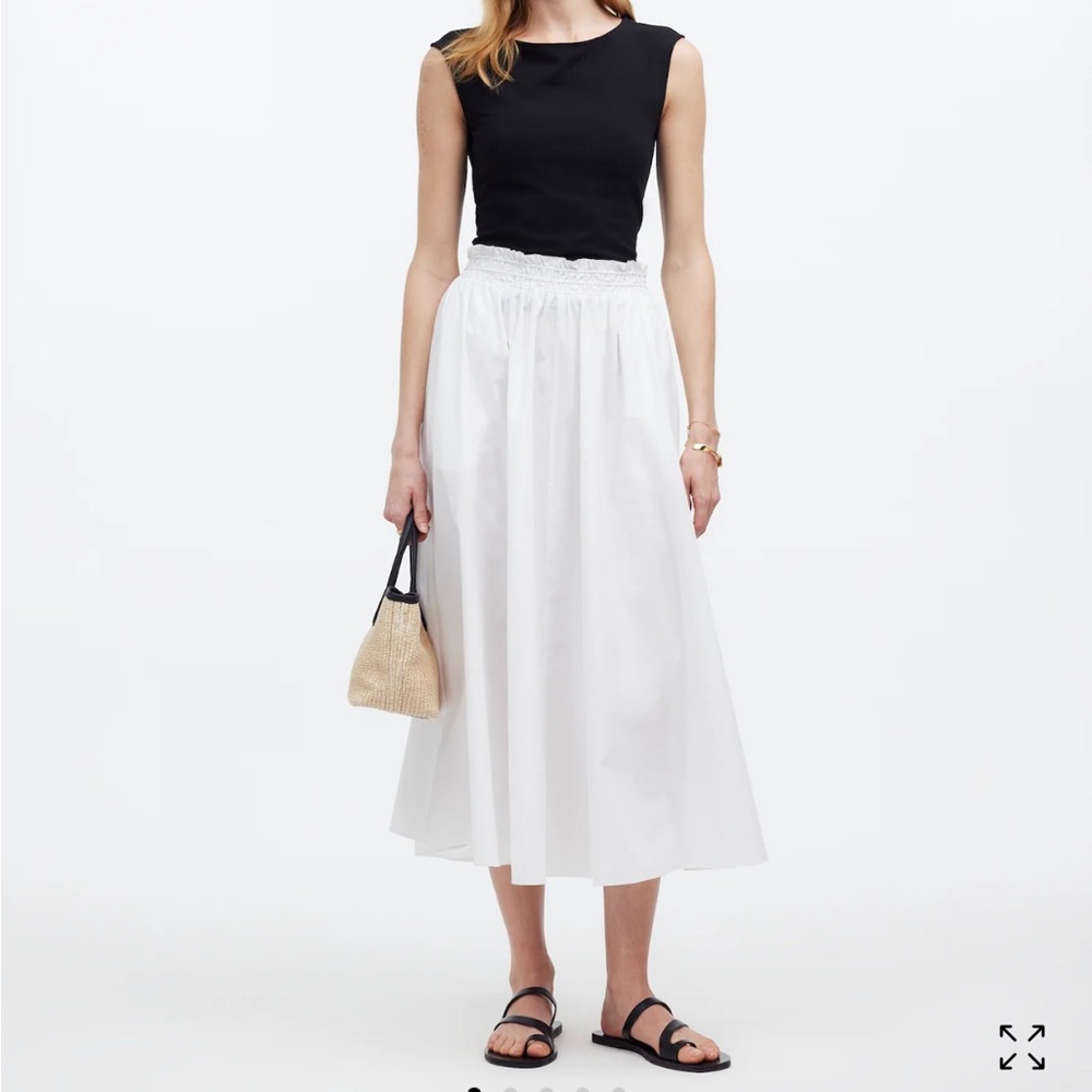 Madewell “Paper-bag” Waist Cotton Poplin Skirt